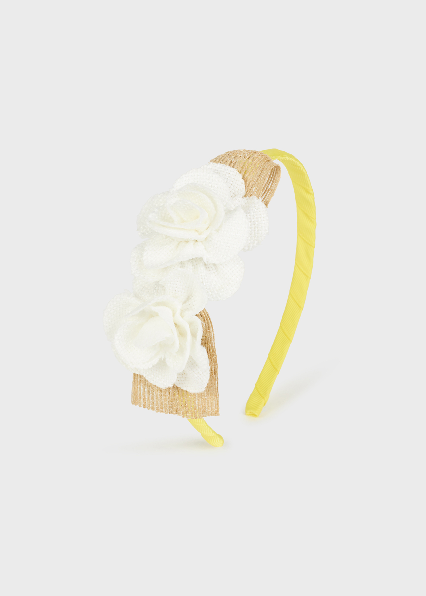 Faixa de cabelo para bebê com aplique floral