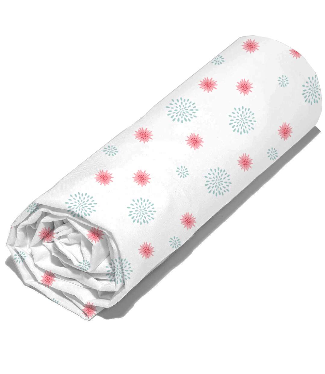 Drap housse imprimé 90x190 cm coton CHOUCHOU Blanc Bonnet 23 cm