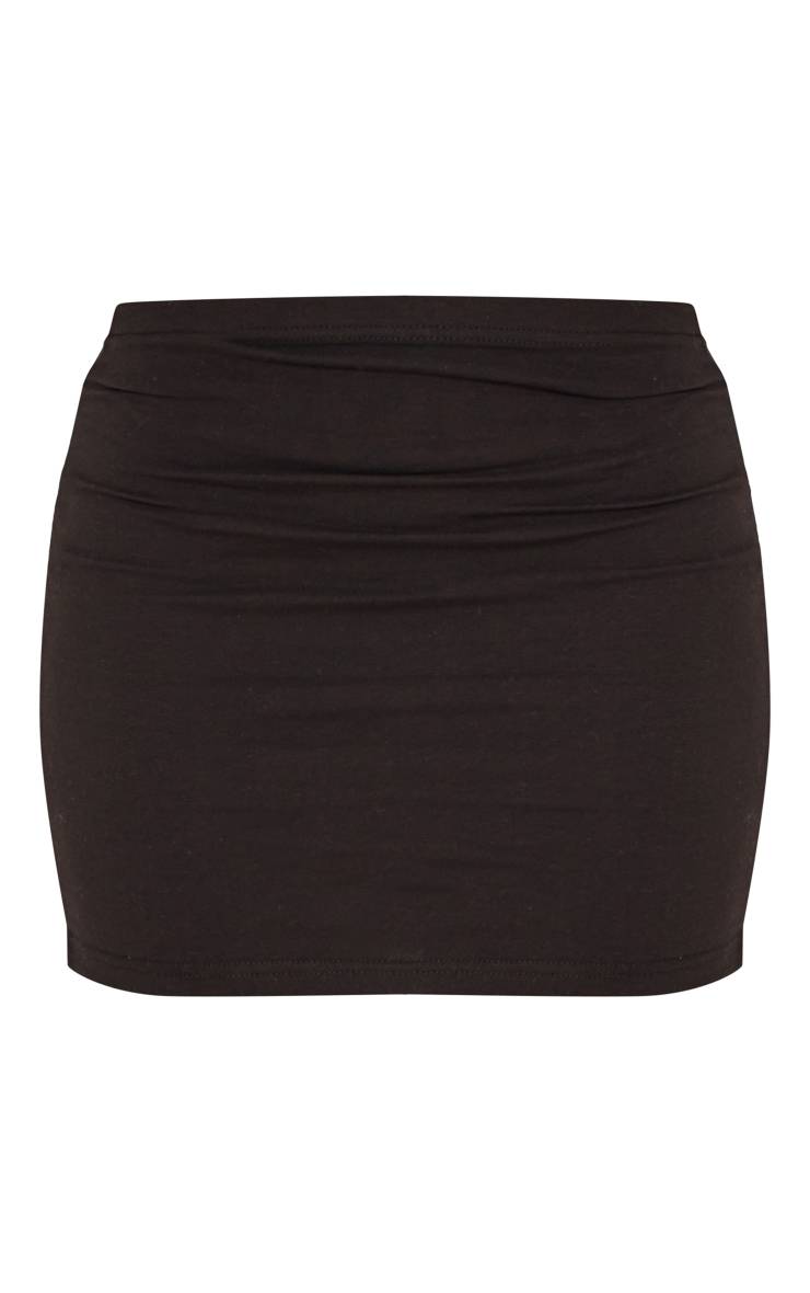 Noir Short Moulant Basique En Coton Doux