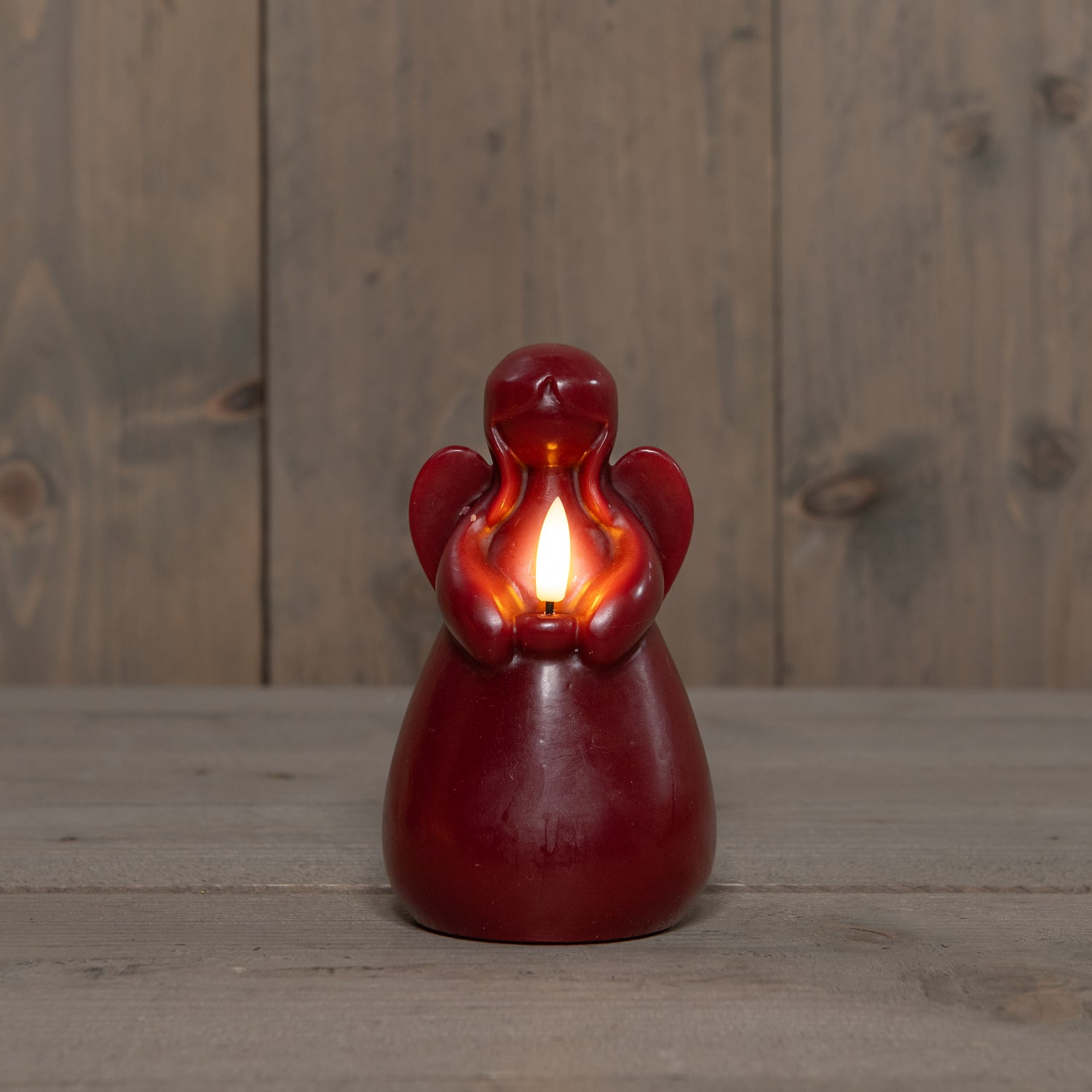 Anna's Collection LED stompkaars Ange engel bordeaux D 8 H 14,5 cm
