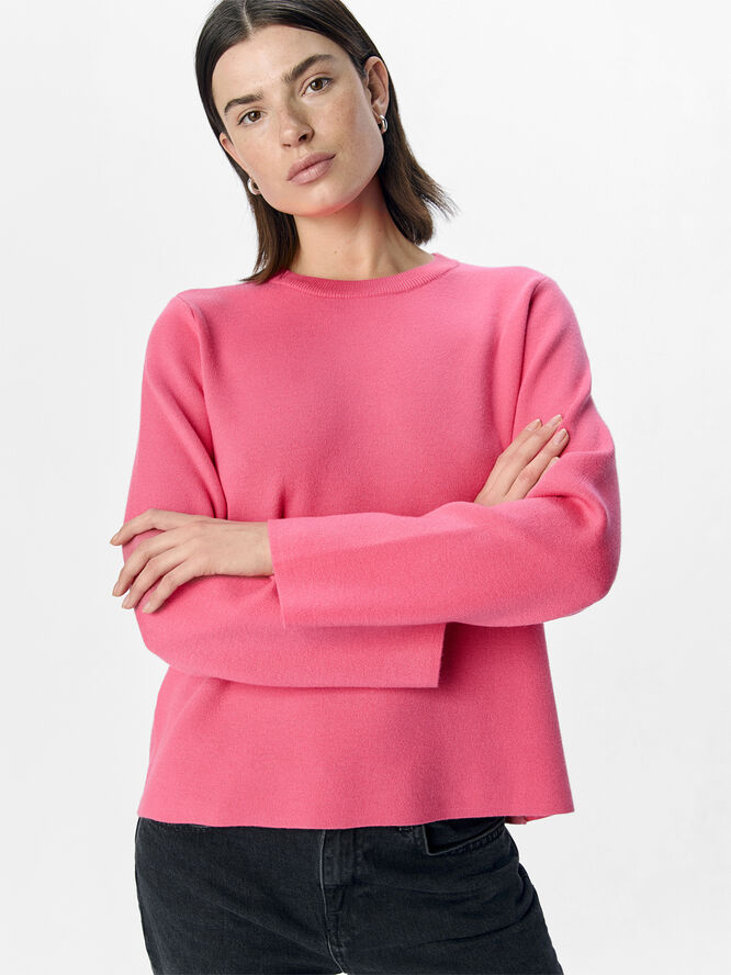 Object OBJREYNARD SQUARE SLEEVE O-NECK NOO Hot pink/col