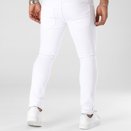Jean Slim Fit Avec Destroy 0252 Blanc