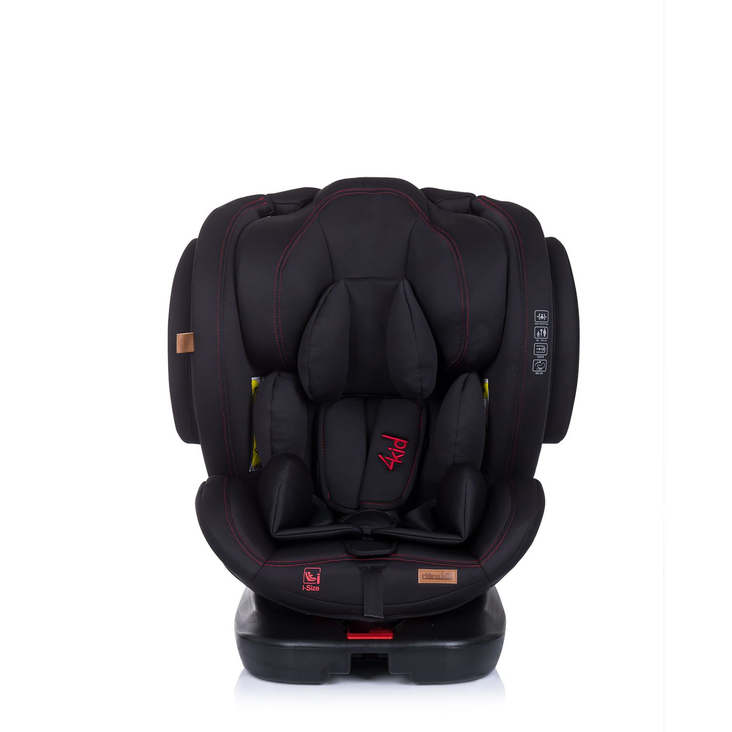 Chipolino Kindersitz 4KID i-Size (40 - 150 cm) Isofix, Kopfstütze verstellbar schwarz