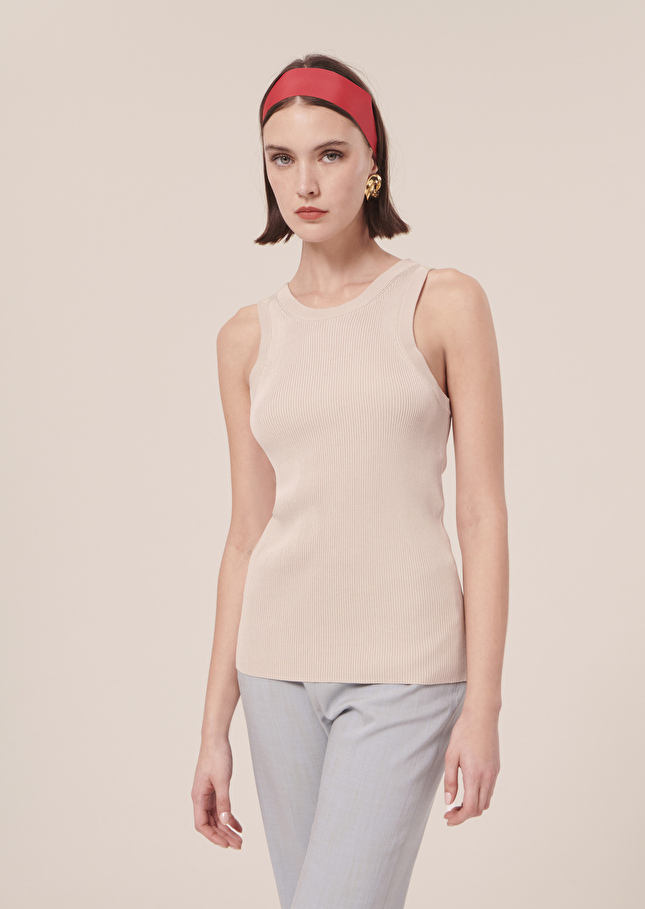 Pull Pepitebeige en maille