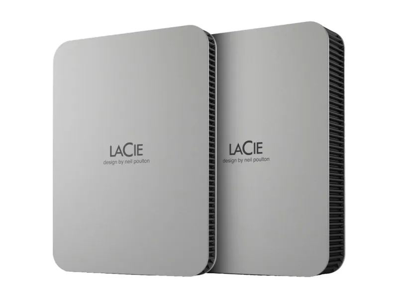 LaCie Mobile Drive STLP5000400 - Harddisk - 5 TB - ekstern (bærbar) - USB 3.2 Gen 1 (USB-C stikforbindelse) - månesølv