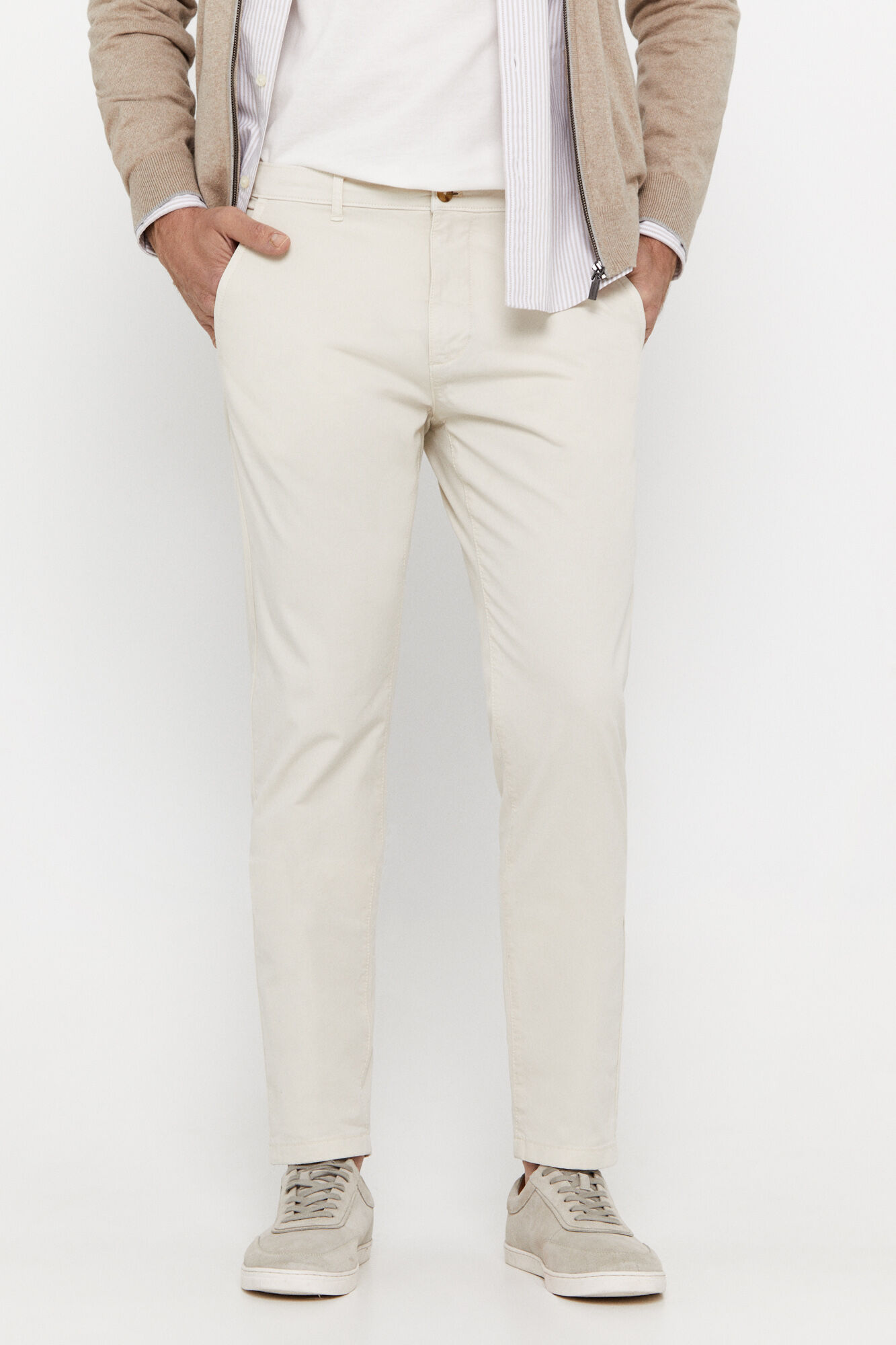 Calça chino slim fit - Marfim