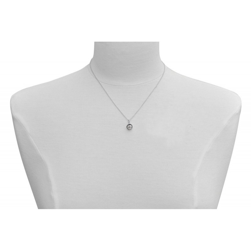 Collier Argent Rhodié Pendentif Perle de Culture