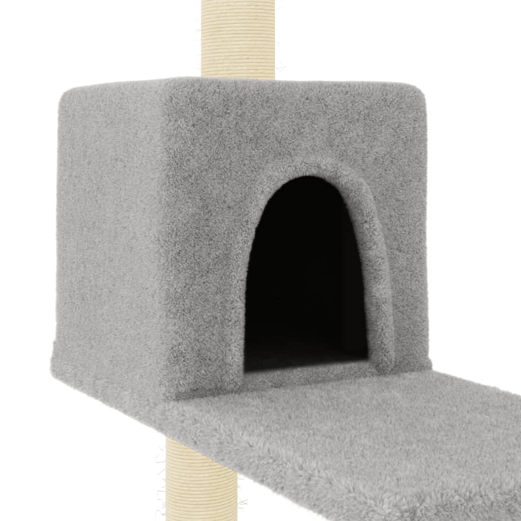 Arbre à chat avec griffoirs en sisal gris clair 95 cm