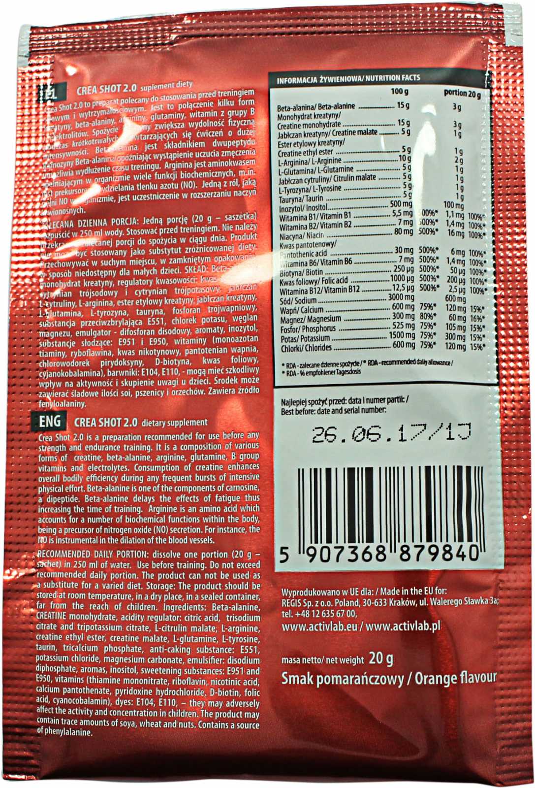 Activlab Crea Shot 2.0 20g