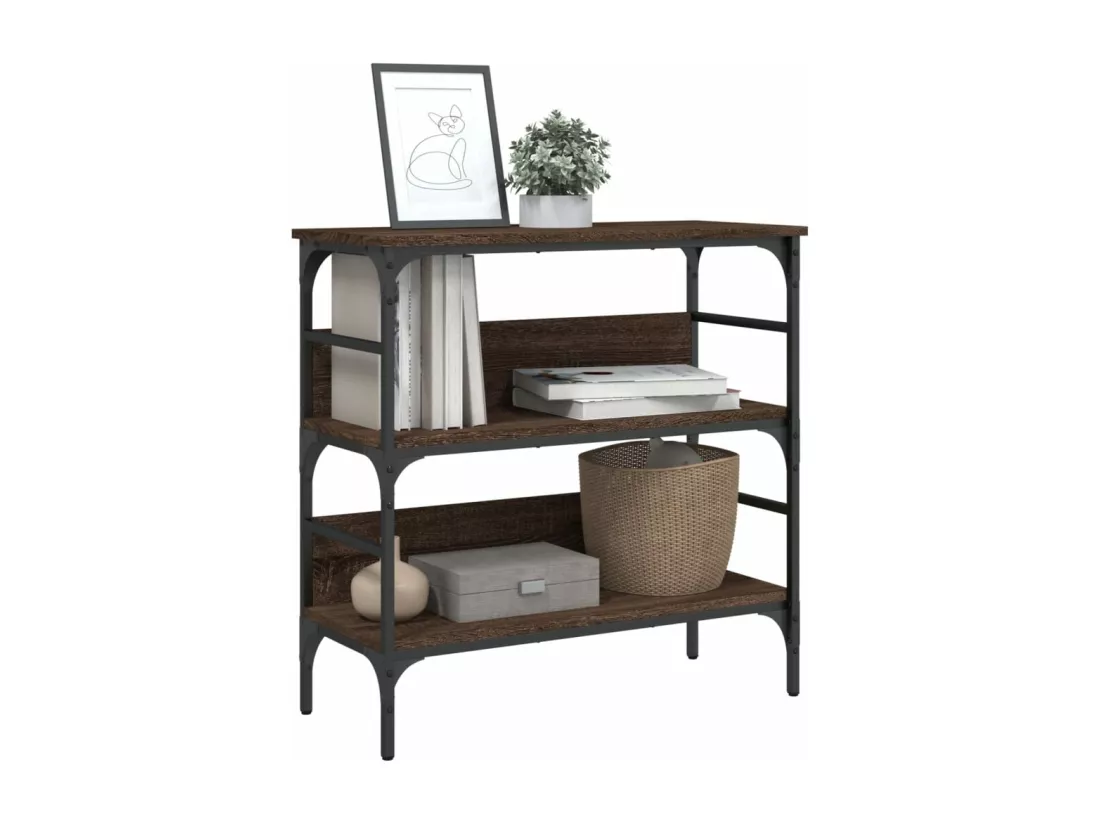 Table console chêne marron 75x32x75 cm bois d'ingénierie