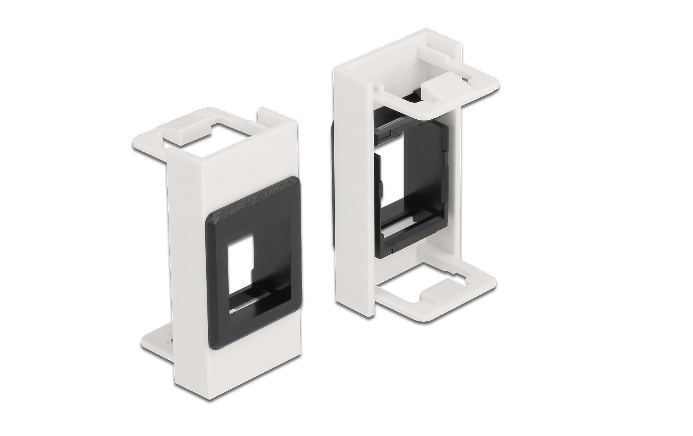 Easy 45 Modul Keystone Halterung weiss /schwarzDelock Easy 45 Modul Keystone Halterung 22.5 x 45 mm, weiss / schwarz