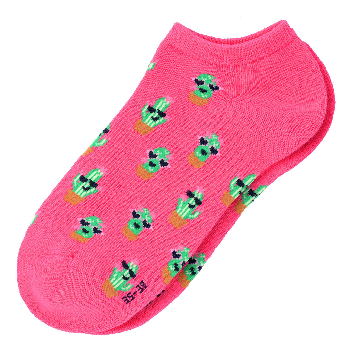 Gina Benotti 1 Paar Damen Sneaker-Socken mit Kakteen pink