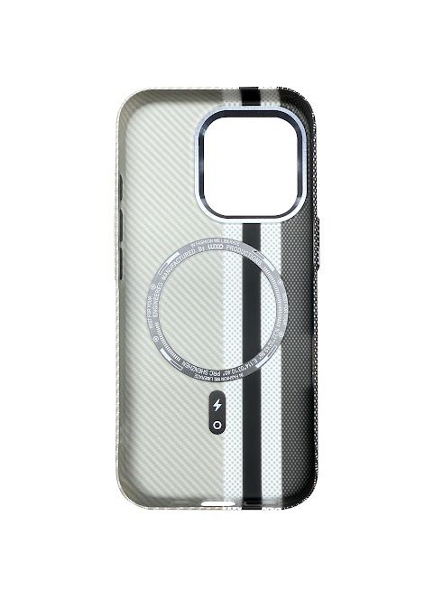iPhone 16 Pro MagSafe Hardcase Hülle im Carbon Look - Grau