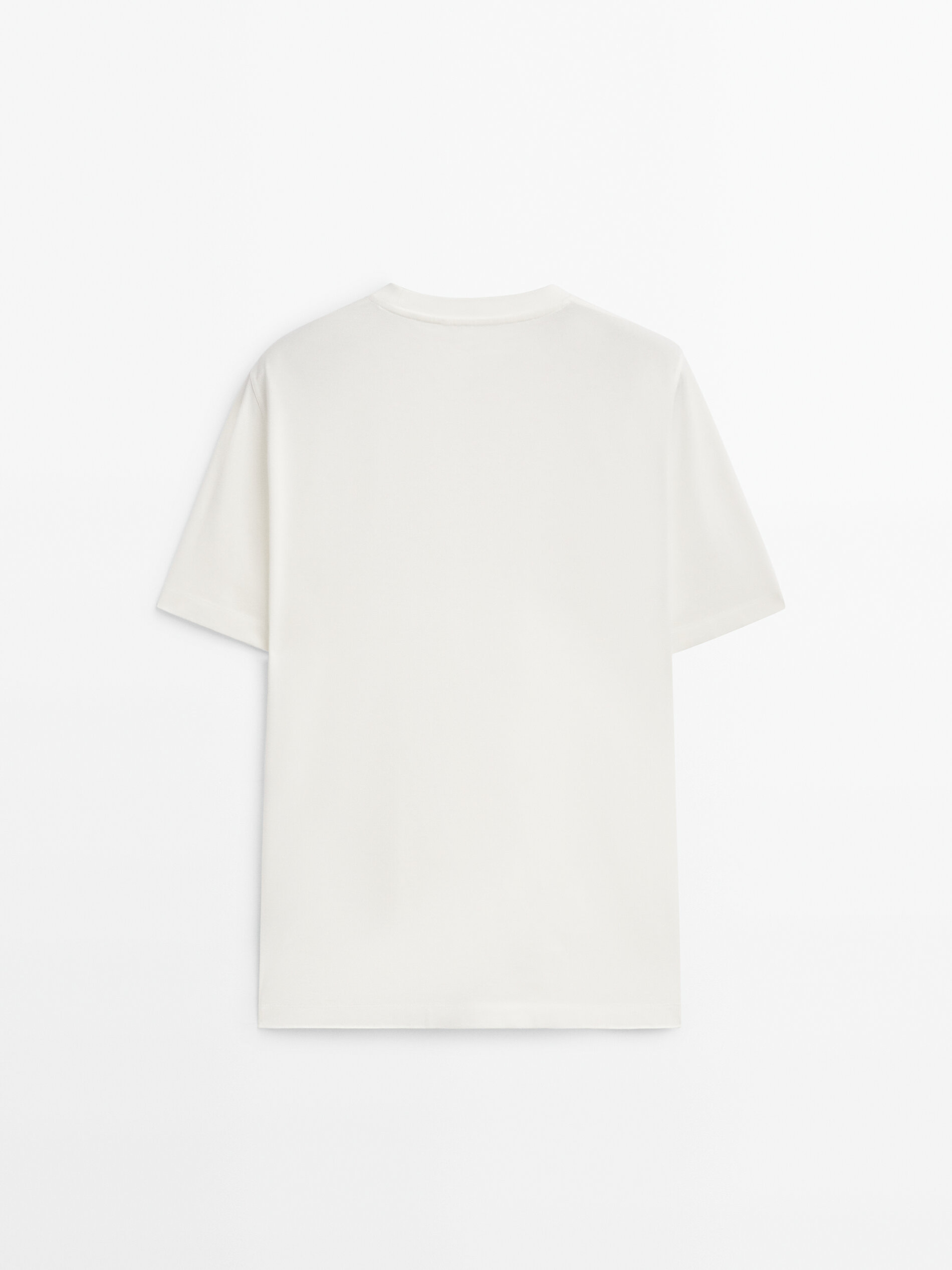 Camiseta de manga curta em piqué de algodão mercerizado - BRANCA