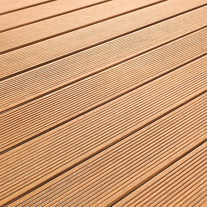 Lame de terrasse composite teck GoodHome Hudson L.240 x l.12,7 cm