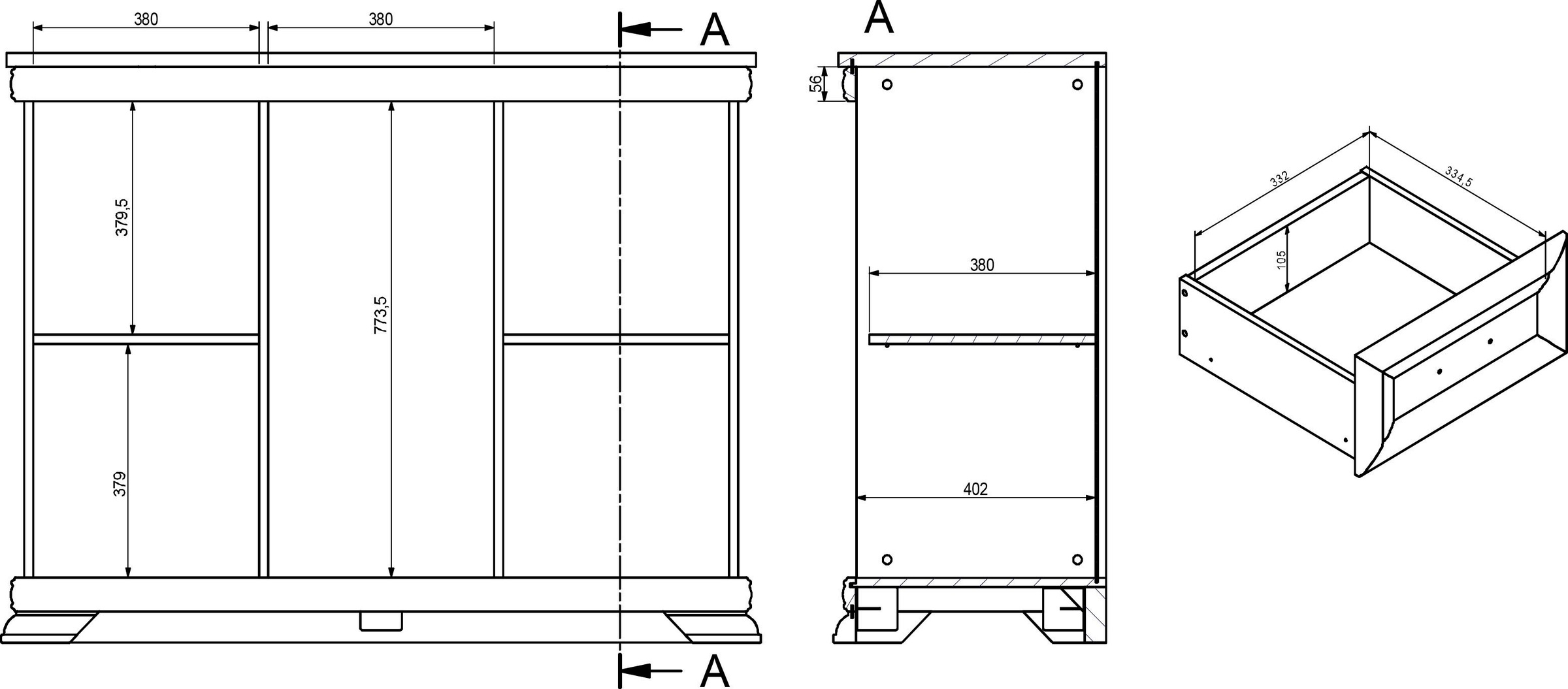 Home affaire Buffet »Royal« Breite ca. 128 cm