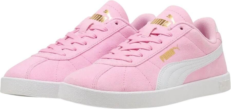 Puma Club II suede sneakers lichtroze wit