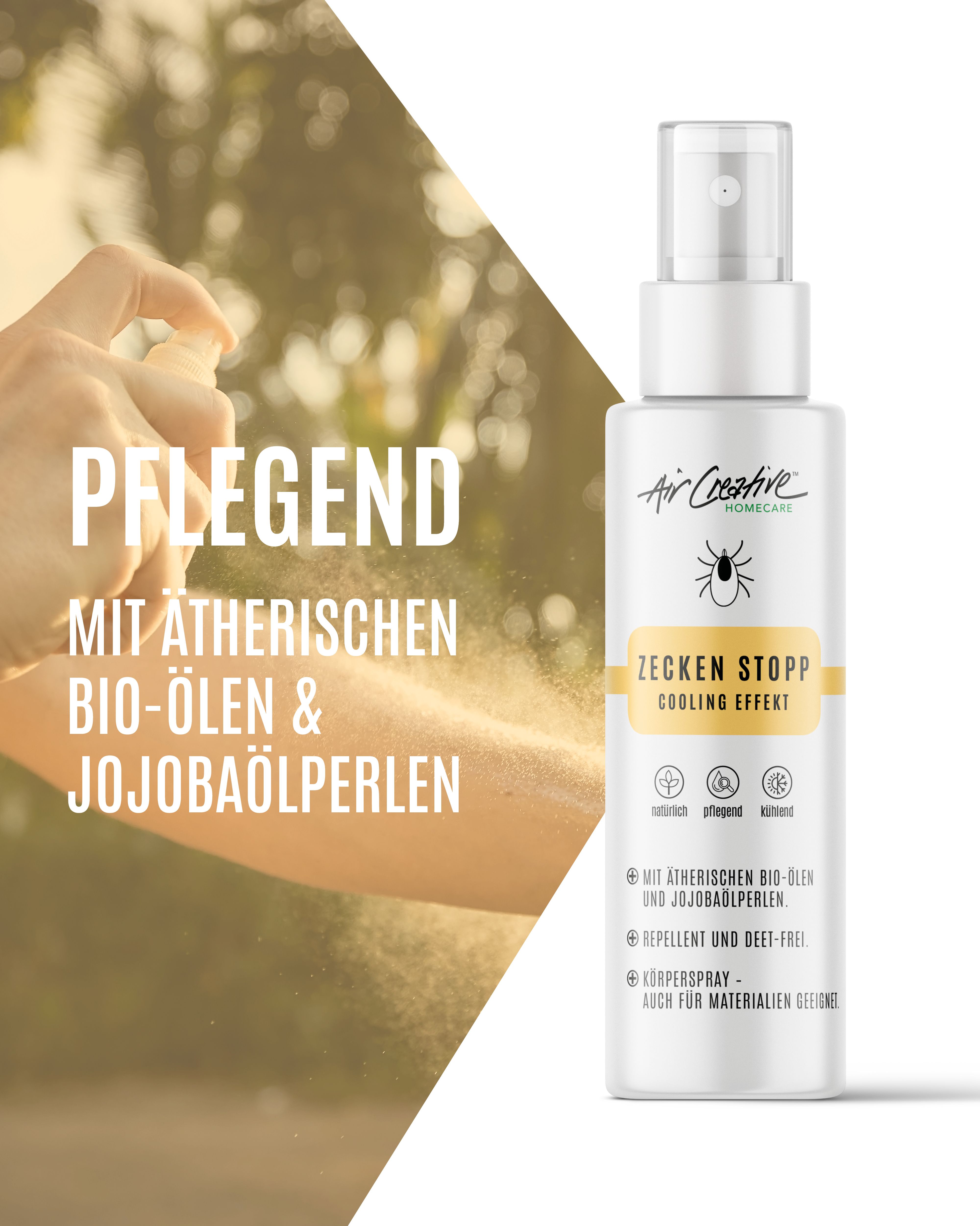 Air Creative - ZECKEN STOPP, Körperspray, DDET-frei