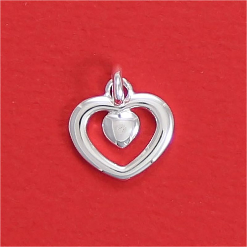 Pendentif coeur avec petit coeur dedans