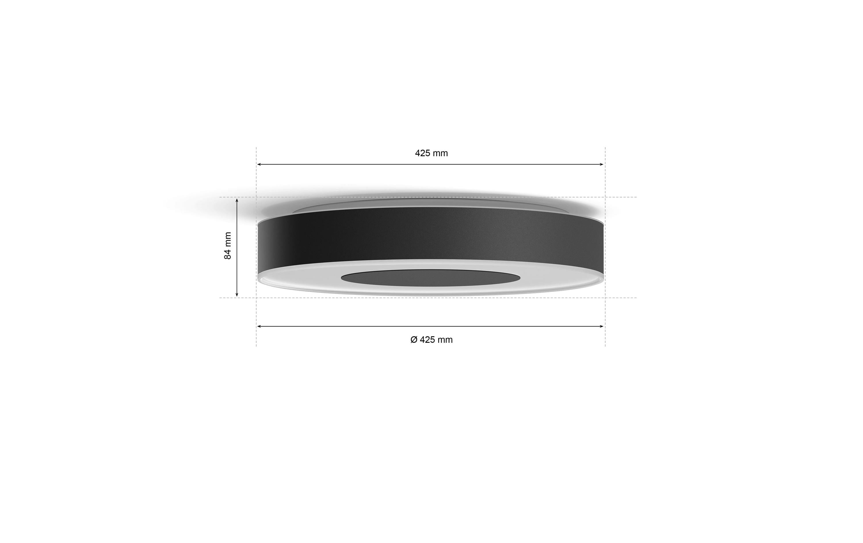 White & Col. Amb. Infuse Deckenleuchte L schwarz 3450 lm<br>Deckenlampe steuerbar mit Philips Hue
