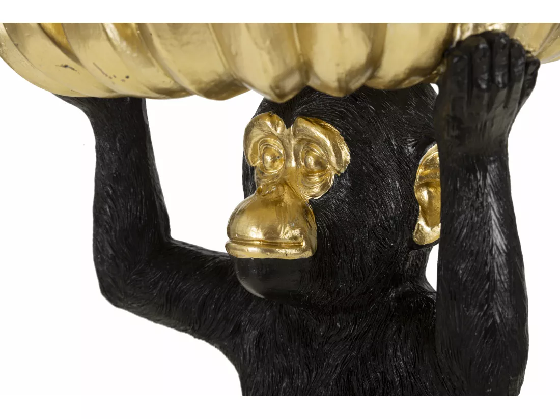 Vide poche singe en résine noire Ø 23x31,5 cm