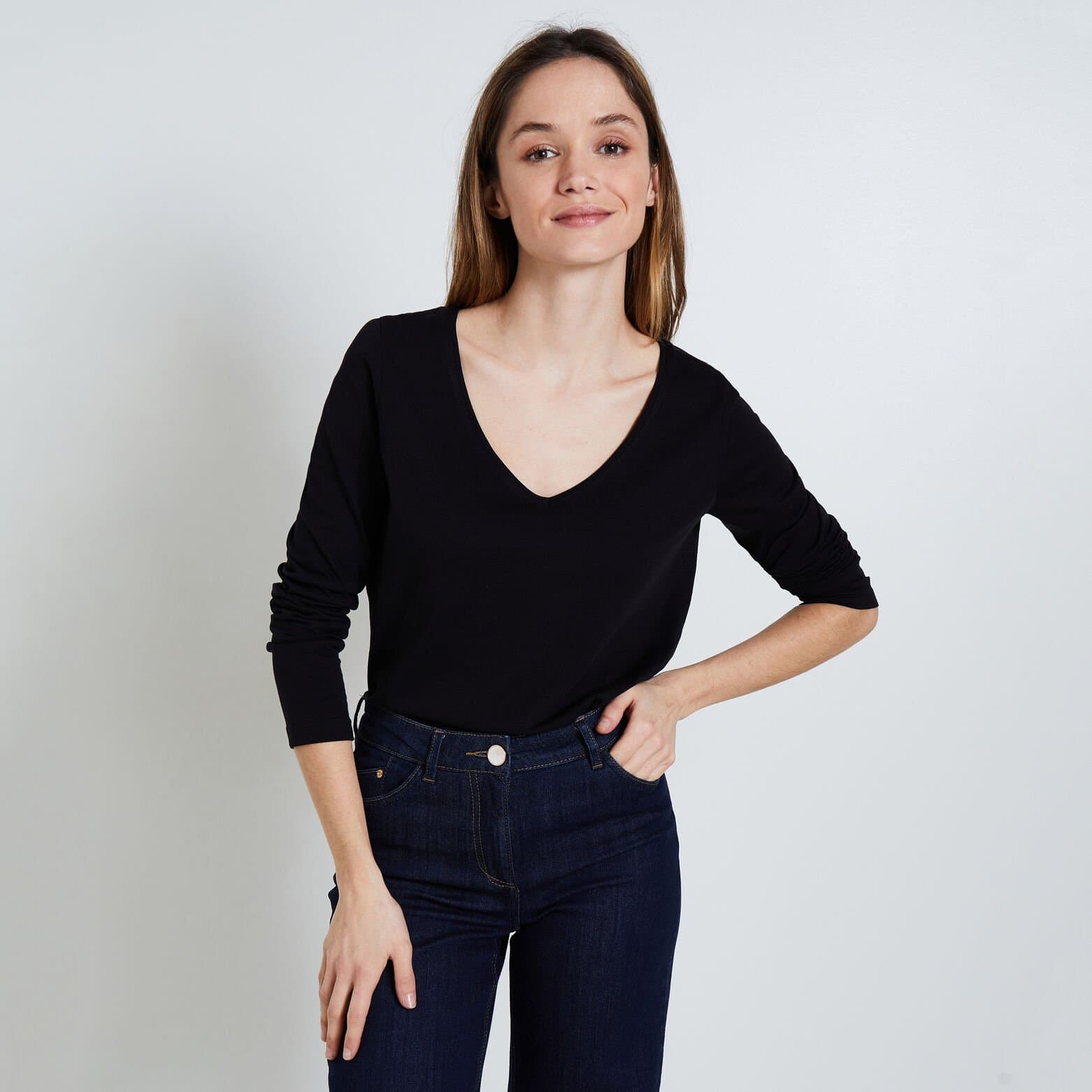 Tshirt col V femme
