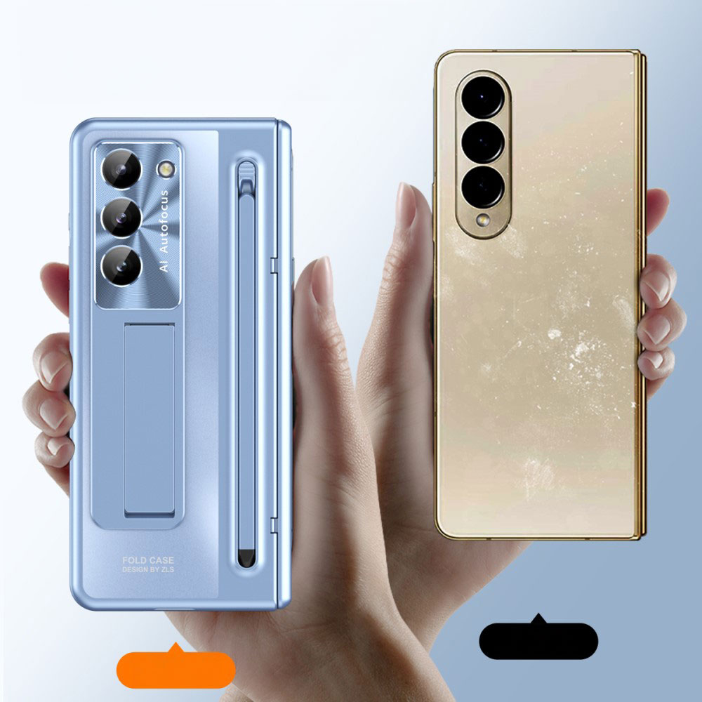 Samsung Galaxy Z Fold6 Hardcase Schutzhülle mit Touch Pen   Display Schutzglas   Kickstand - Schwarz