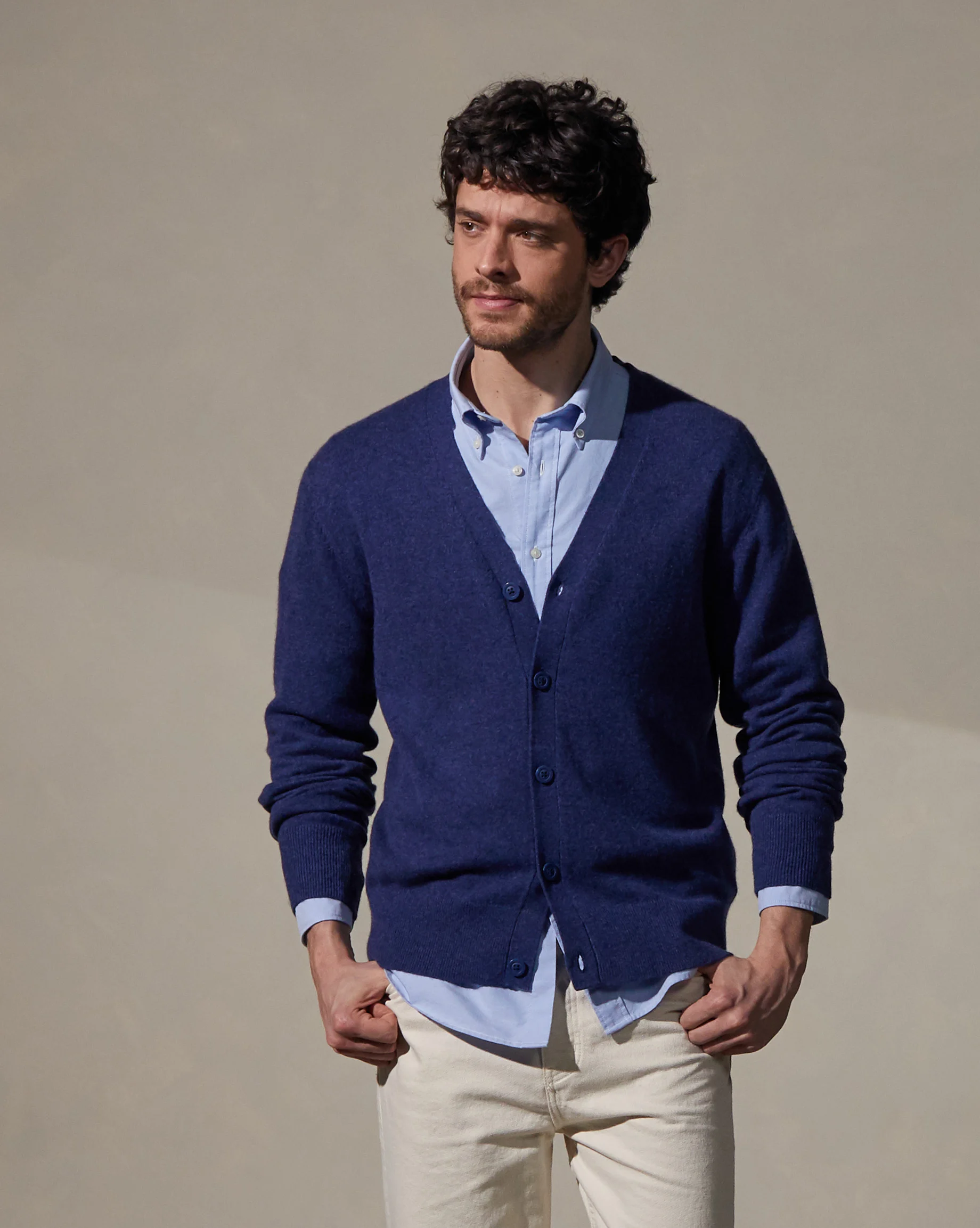 Gilet en cachemire 2 fils | Bleu