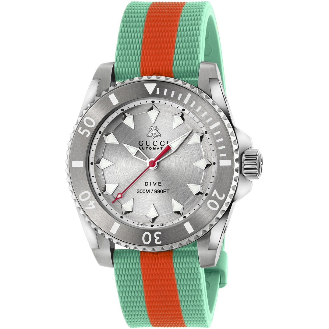 Gucci Dive L Automatic Türkis / Orange