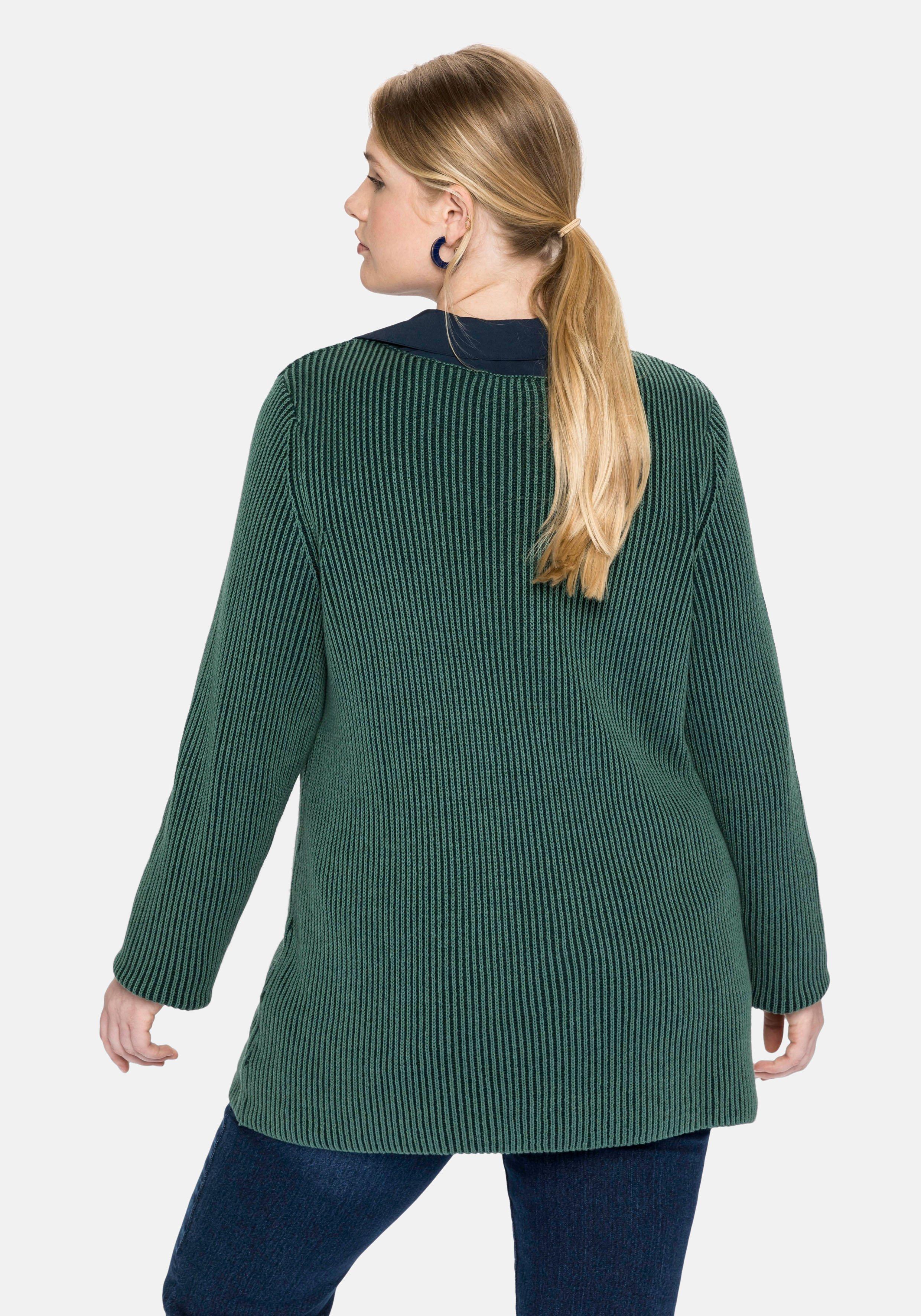 Pullover in zweifarbiger Rippstruktur