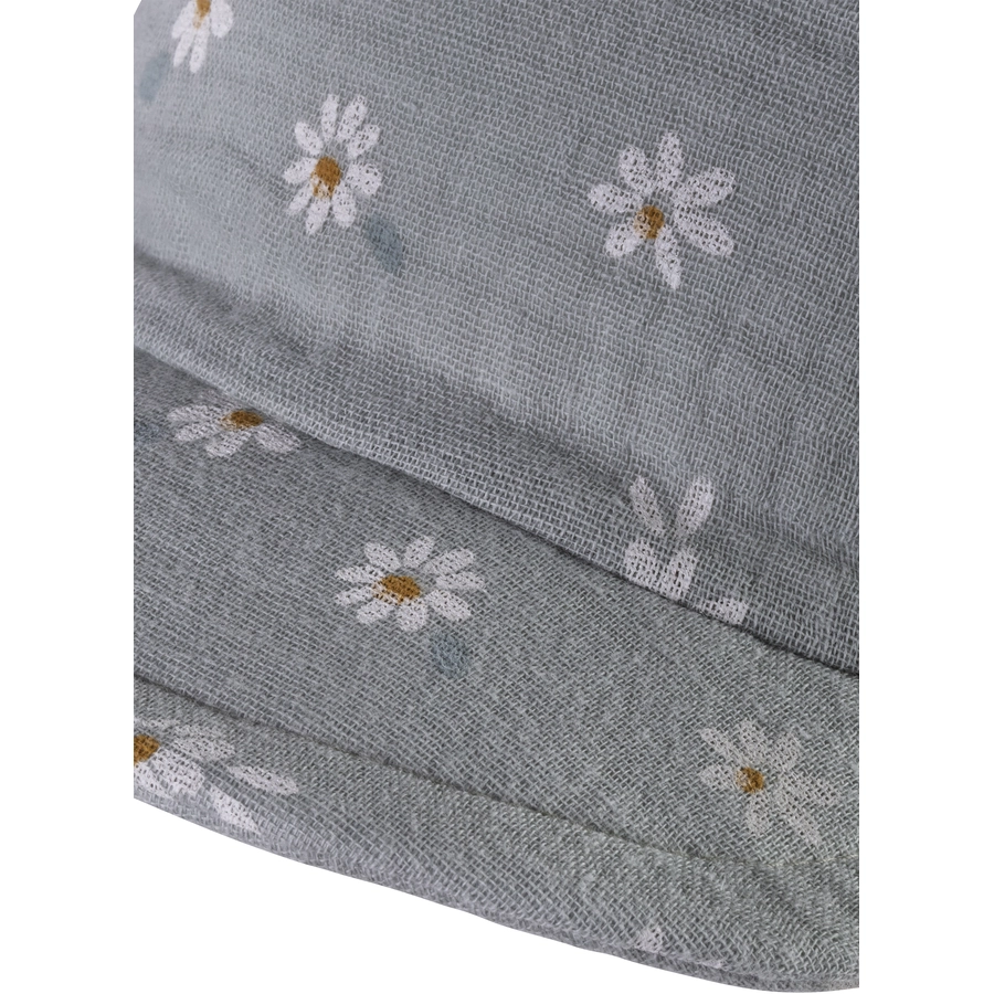 Sterntaler Schirmmütze mit Nackenschutz Gänseblumen steingrün