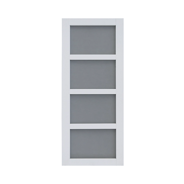 Porte coulissante Connemara 4 carreaux blanc H.204 x l.83 cm