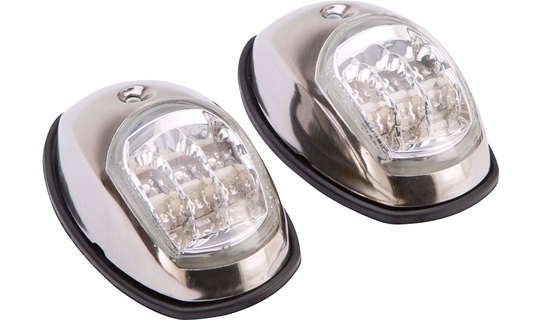 Lanterne LED, rustfri sæt, rød/grøn