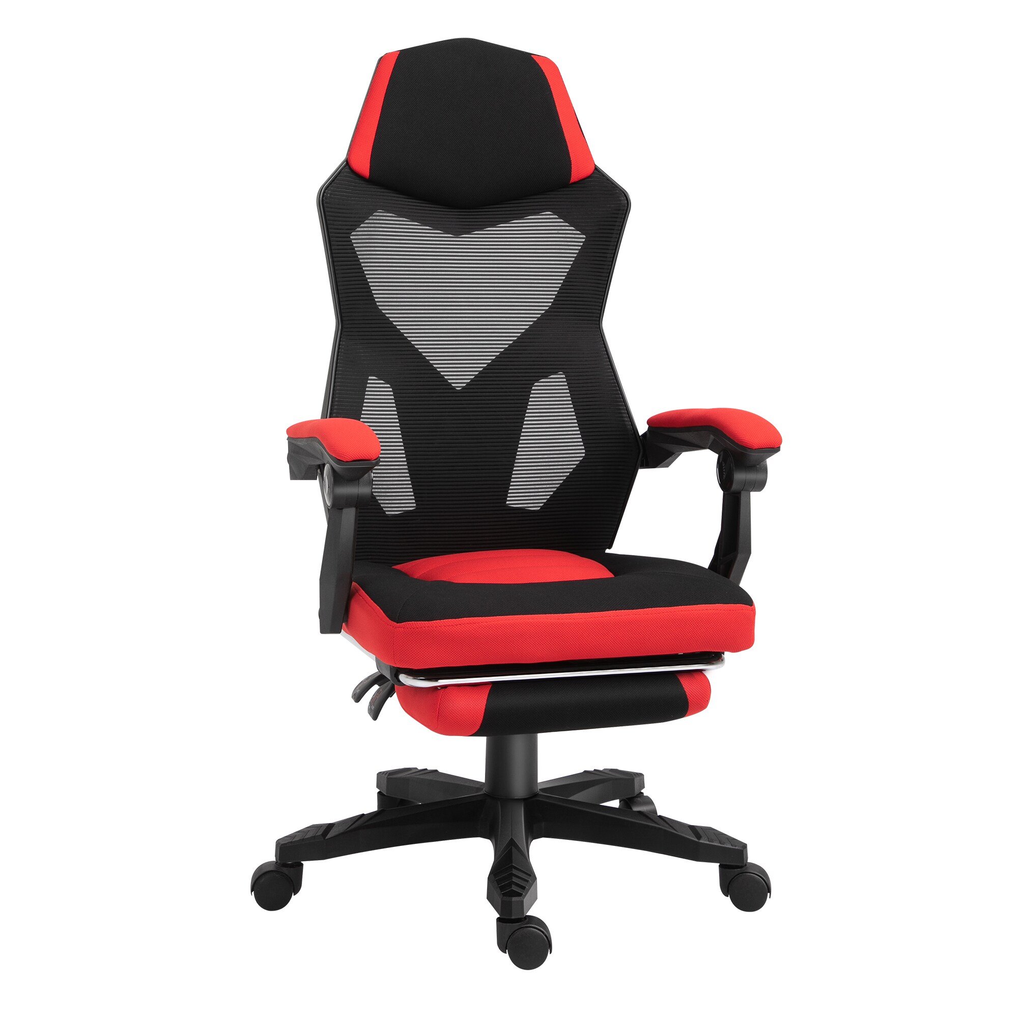 Vinsetto Gamingstuhl mit Fußstütze schwarz, rot 58 x 72 x 108-118 cm (BxTxH)