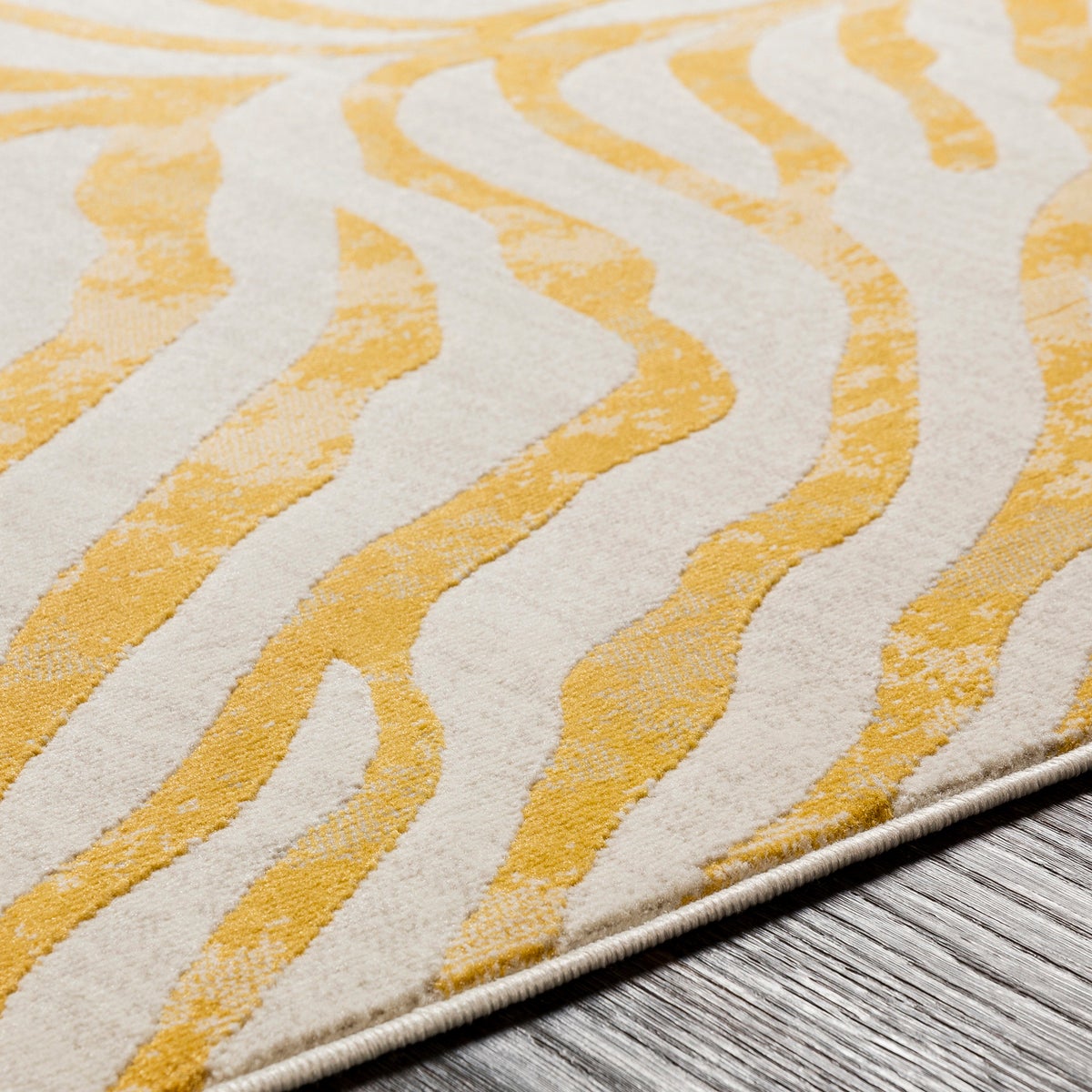 Boho vloerkleed, zebrapatroon, geel/beige, 160x220 cm, CYBELE