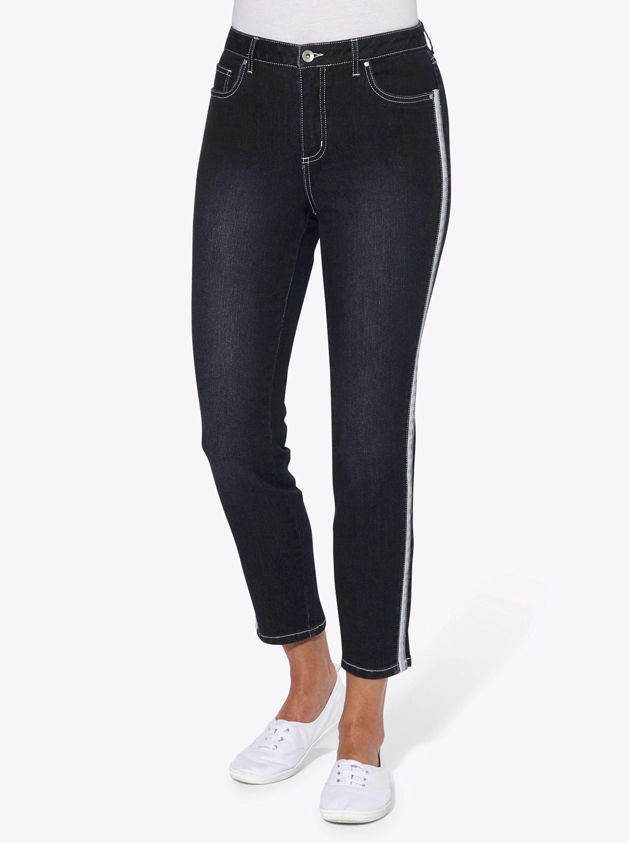 7/8-Jeans in darkblue-stone-washed