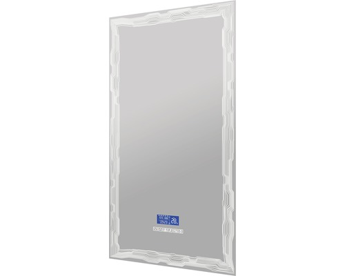 LED-badkamerspiegel met multimediafuncties, touchscreen, Bluetooth, anti-condensfunctie en FM-radio, inclusief spiegelverwarming en luidsprekers, 50x90 cm