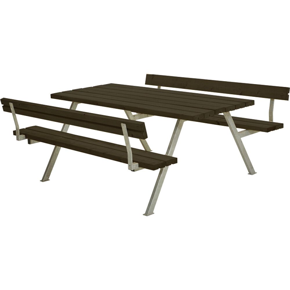 BENKESETT PLUS ALPHA MED 2 RYGGSTØTTER SVART 177X185X73
