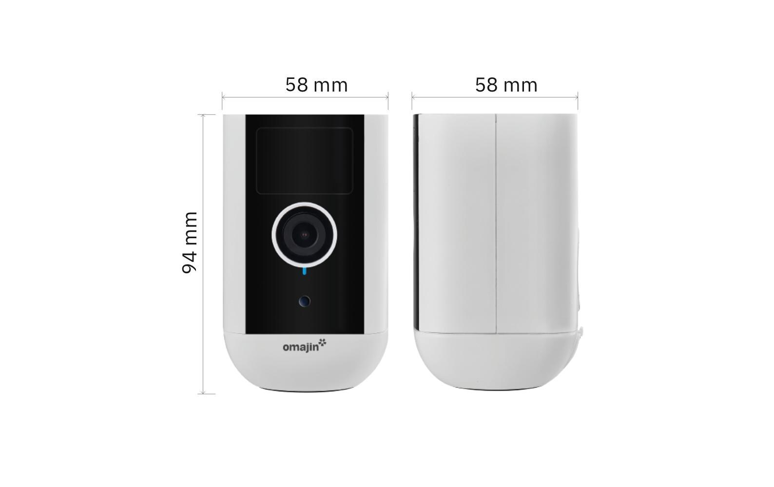 Netzwerkkamera OMA-OWC-01-EU + 64GB MicroSDKabellose Überwachungskamera mit 2K+ HD-Auflösung und langer Akkulaufzeit