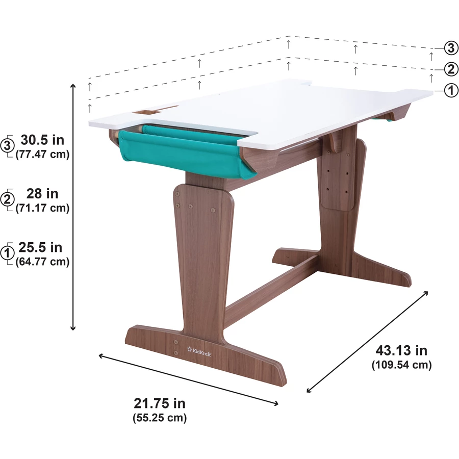 KidKraft® Verstellbarer Schreibtisch mit Stuhl Grow Together™“, aschgrau