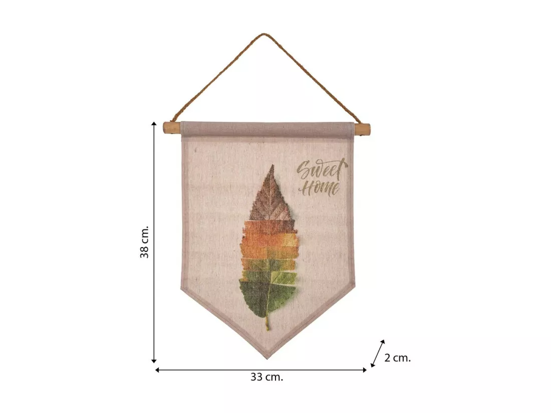 Toile parchemin imprimée sur tissu 33x38x2h