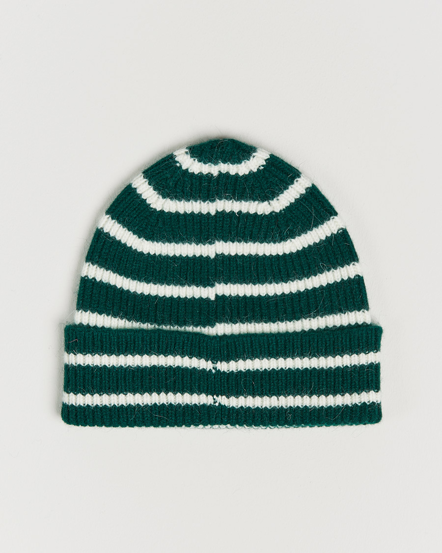 Le Bonnet Lambswool/Caregora Beanie Moss Strip