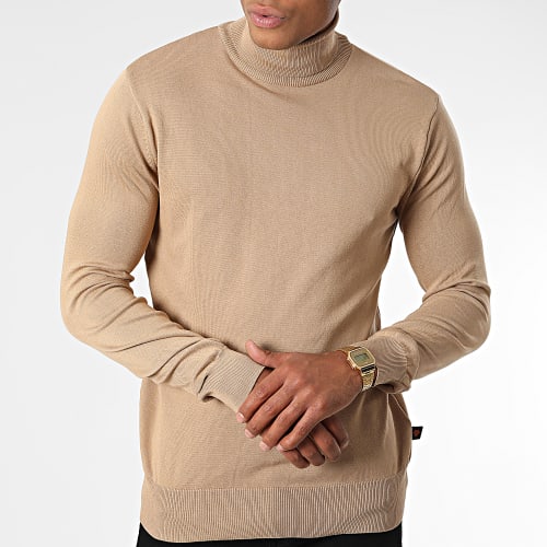 Pull Col Roulé AVR-176 Beige Foncé