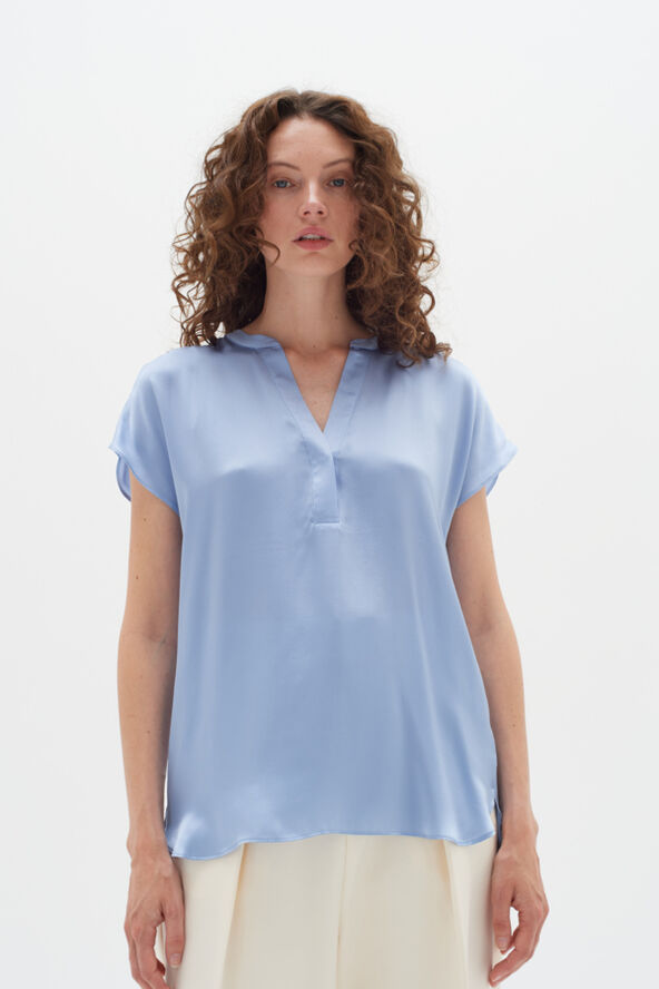 InWear LiraIW Leonore Top Premium - 100% Silk Blue serenity