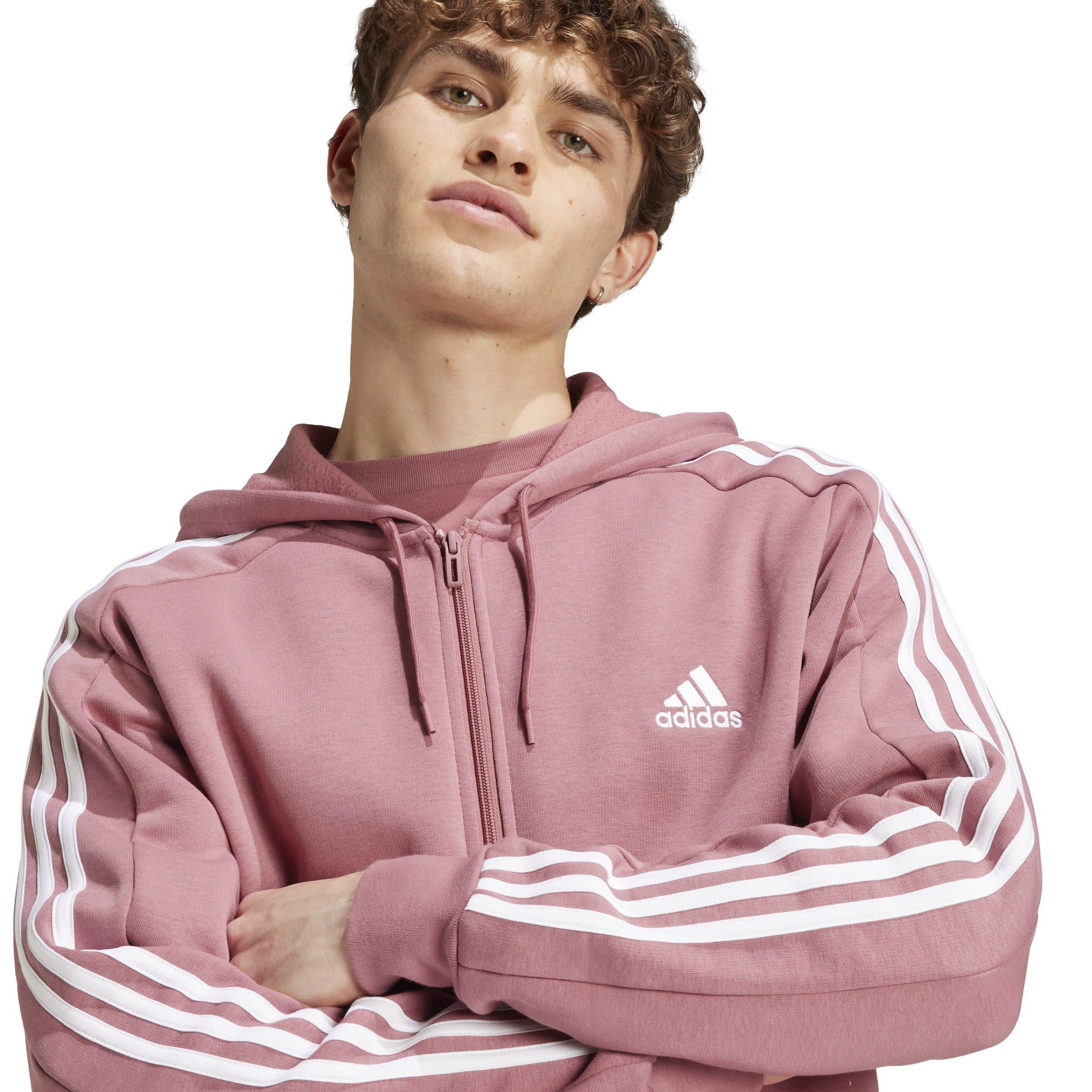 adidas Essentials Fleece 3-Stripes Full-Zip Hoodie Mens