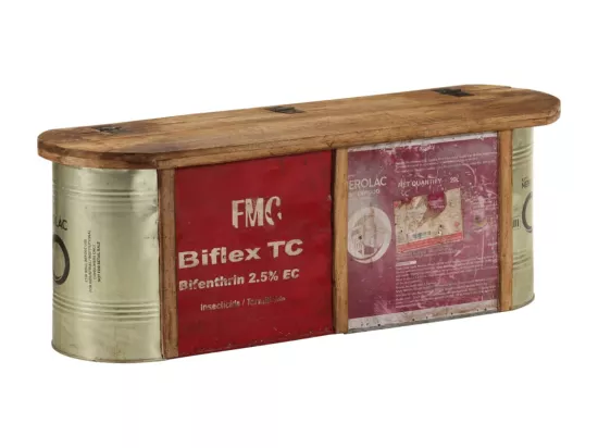 Banc de rangement/buffet 120x30x40 cm bois de récupération