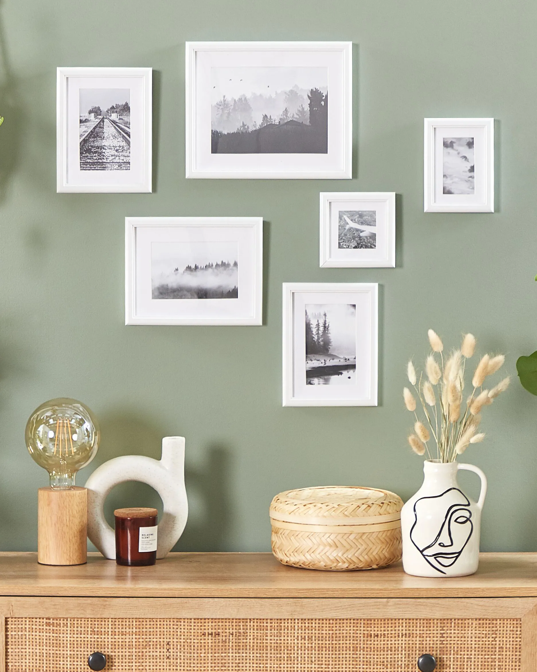 Set van 6 fotolijsten ZINARE Landschap Wit
