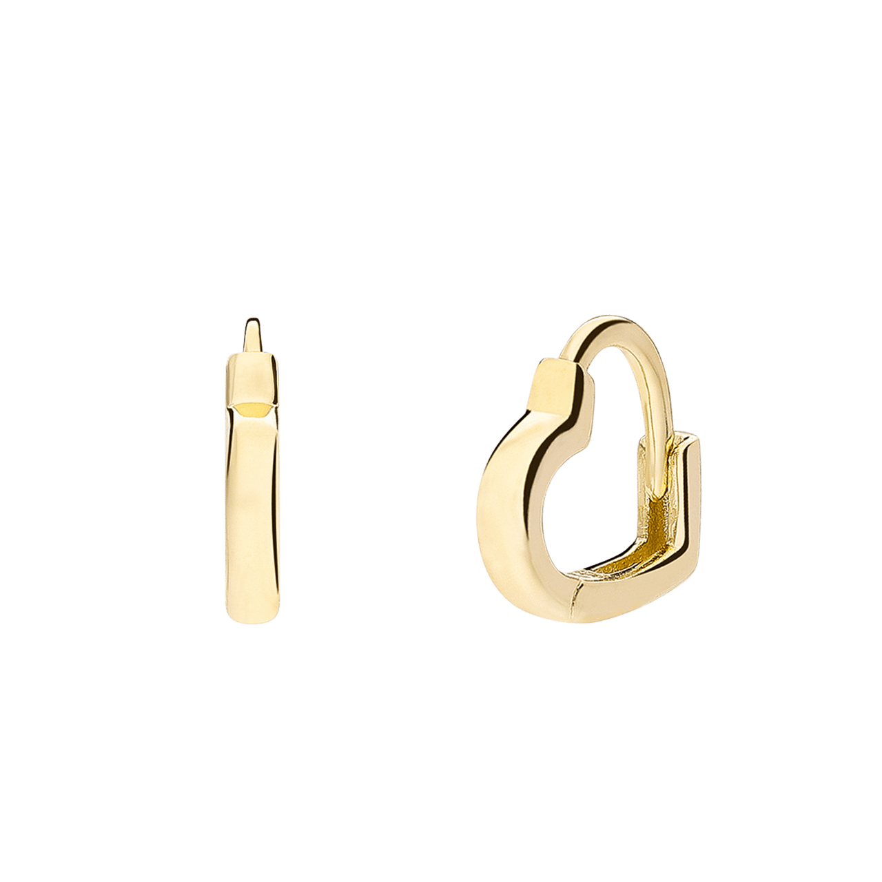 Zilveren goldplated oorringen hart