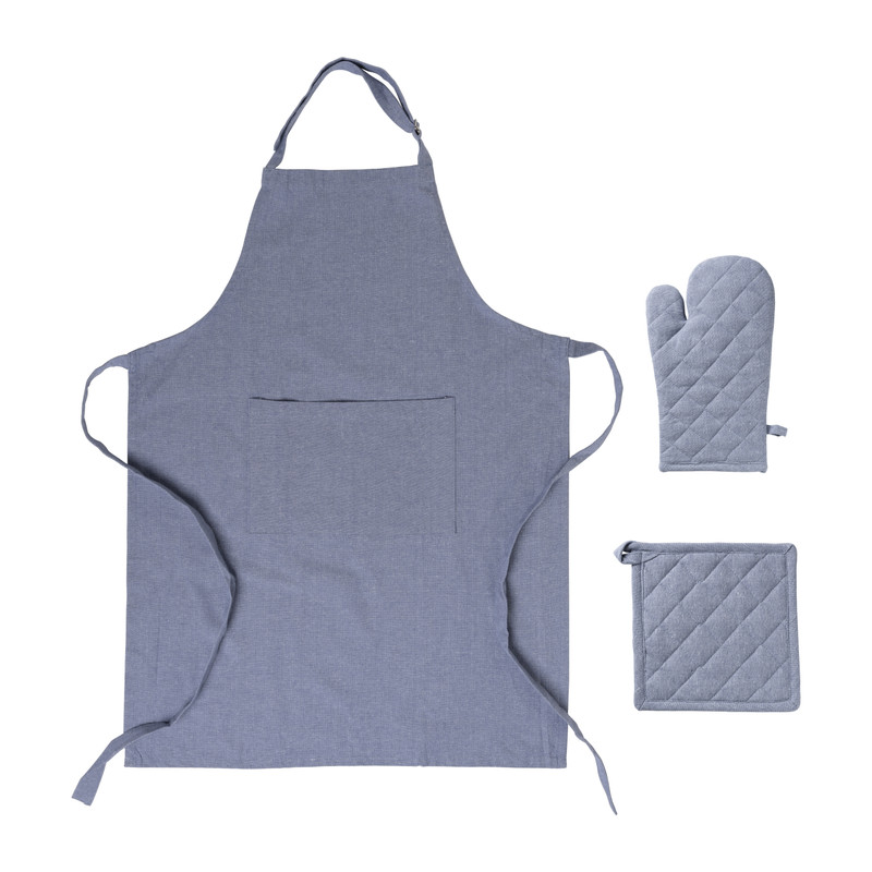 Pannenlap denim - blauw - 20x20 cm