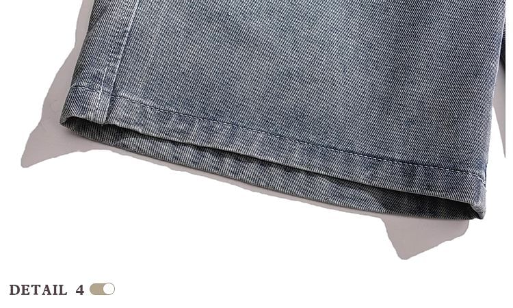 purplelouve - Gewassen denim shorts met trekkoordtaille